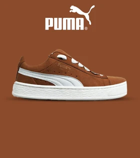 کفش کتانی ورزشی قهوه ای سوخته مردانه و زنانه PUMA suede XL مدل 6890