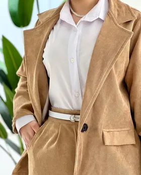 کت و شلوار دمپا مخمل کبریتی