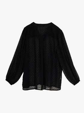 شومیز زنانه سایز بزرگ آستین بلند حریر ژاکارد 30103