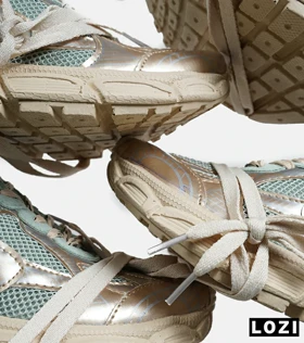 کفش کتانی مردانه و زنانه سبز طلایی Balenciaga 3XL مدل 6825