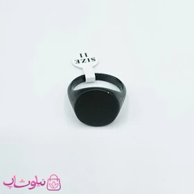 انگشتر مردانه مون بلان استیل فول مشکی نگین دایره کد 310