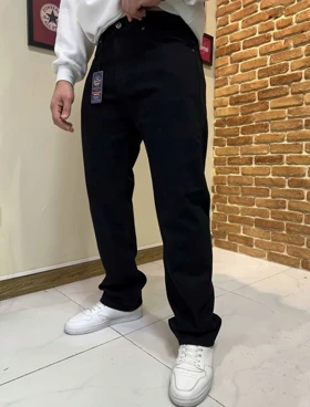 شلوار بگ مشکی پرکلاغی سنگشور مردانه پارچه کیفیت استثنایی قد 110 سانت کد 358