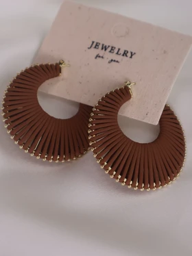 گوشواره چرمی دایره کد E1105