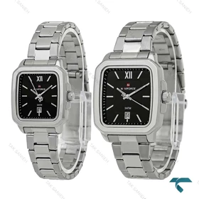 ساعت ست نیوی فورس NF9239 سیلور صفحه مشکی NaviForce-8399-S