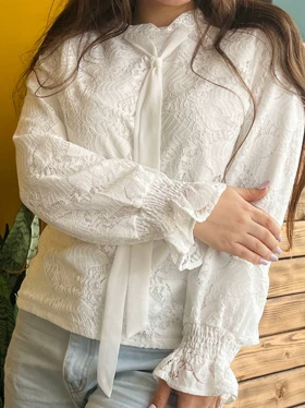 بلوز مجلسی زنانه گیپور آستردار وارداتی