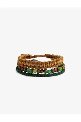 ست دستبند 3 مهره چوبی چند رنگ 4SAM70022AA