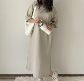 تیشرت پیراهنی کرم هیمه استایلیش