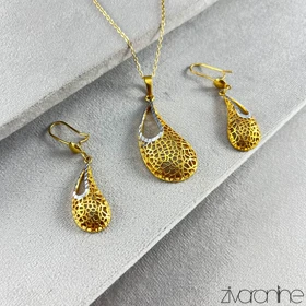 نیم ست مدل اشکی دورنگ 10160