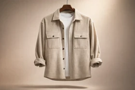 کت فوتر کبریتی مردانه کرم خاص گرماژ بالا فوق‌العاده شیک استایل باکسی