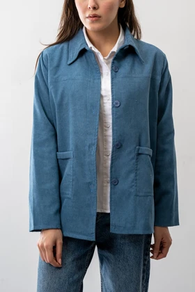 کت مخمل کبریتی برش‌دار زنانه