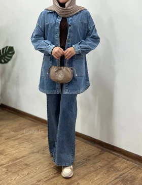 کت جین بلند پاییزه کیمیا