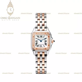 ساعت مچی کارتیه پنتر سیلور رزگلد دورنگین Cartier Panthere