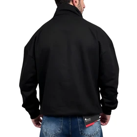 دورس مردانه یقه نیم زیپ مشکی طرح ساده