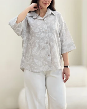 شومیز لینن گلدوزی ترمه