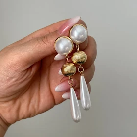 گوشواره مرواریدی آویز کد 407