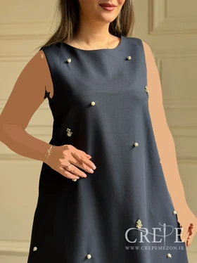 پیراهن فون آستین حلقه نگینی