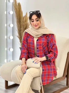 مانتو چهارخونه تک جیب هیما