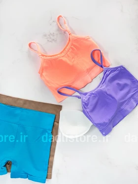 ست نیم‌تنه کاپ‌دار و شورتک کوتاه کبریتی ورزشی Sweet Baby