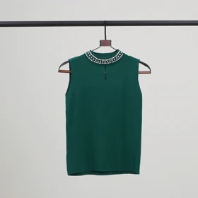 تاپ یقه قلاده مروارید (سبز)