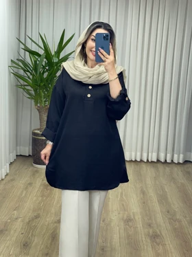 شومیز مانتویی جلو بسته کد 2118