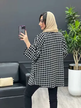 شکت چهارخونه آستین کیمینو