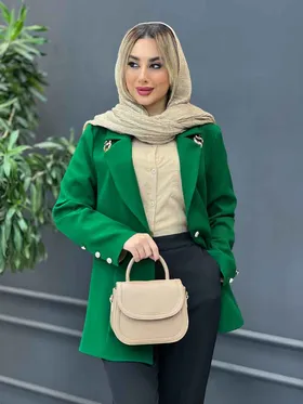 مانتو یقه زنجیر تک دکمه