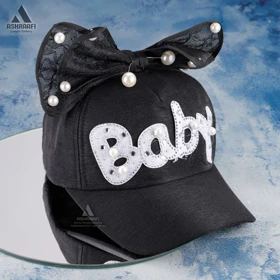 کلاه دخترانه پاپیونی Baseball Cap HA91 (مشکی)