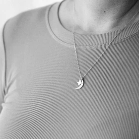 گردنبند نقره حکاکی "کالکشن ماه و ستاره" کد 0508