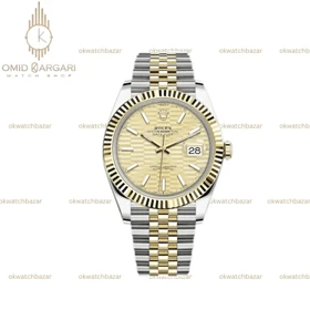 ساعت مچی رولکس دیت جاست سوئیسی سیلورطلایی صفحه طلایی Rolex Datejust
