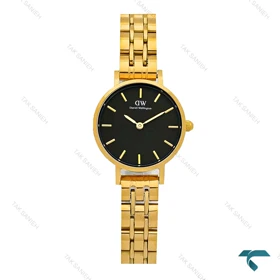 ساعت زنانه طلایی دنیل ولینگتون مینی گرد صفحه مشکی DW-8012-L