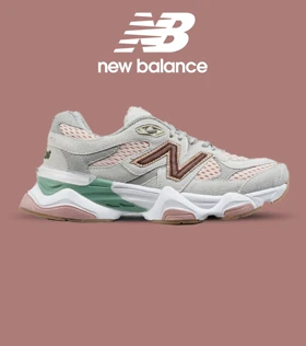 کفش کتانی مردانه و زنانه طوسی گلبهی NEW BALANCE 9060 مدل 2156