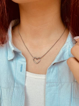 گردنبند قلب مینیمال استیل درجه یک