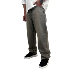 شلوار جین بگ مردانه طوسی مدل ساده