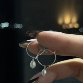 گوشواره نقره مروارید پرورشی