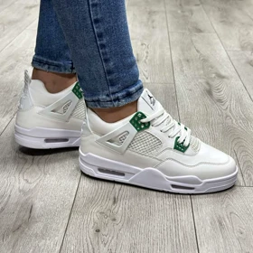 کفش و کتانی مردانه رنگ سفید سبز مدل NIKE AIR JORDAN 4 جردن ایر