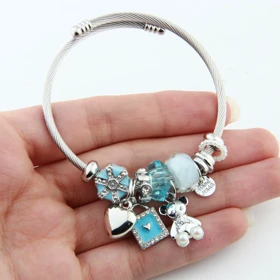 دستبند پاندورا مدل تدی و قلب