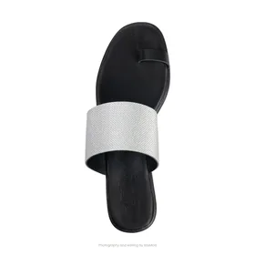 صندل اران گازولین مشکی نقره‌ای - GAAZOLIN Oran Sandals Silver Shine
