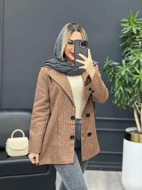 کت چهارخونه چهار دکمه
