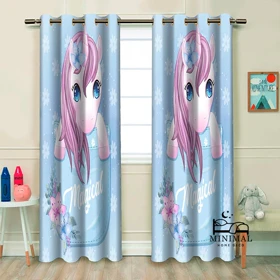 پرده کودک طرح اسب تک شاخ مدل W4859