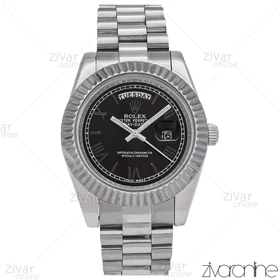 ساعت رولکس دی دیت مردانه صفحه مشکی ایندکس اعداد رومی 106633