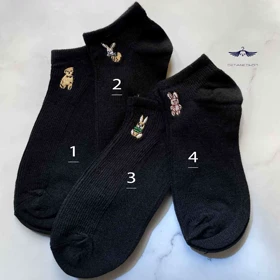 جوراب کبریتی مشکی گلدوزی شایسته