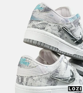 کفش کتانی مردانه و زنانه طوسی سفید NIKE dunk low steam puppet