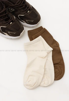 جوراب ساده رنگی نیم ساق پنبه کد1004924