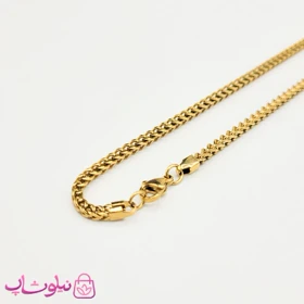 زنجیر مردانه میرو (فرانکو) طلایی استیل 60 سانت 2 میل کد 350
