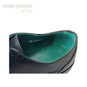 کفش رسمی مردانه مدل هشترک بندی بروژ چرم طبیعی دست دوز زیره نیولایت