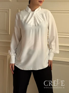 شومیز یقه گره‌ای ساتن مخمل