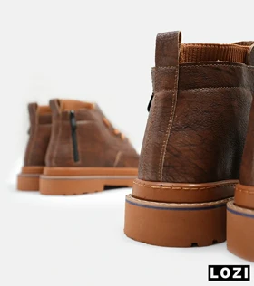 نیم بوت چرمی مردانه آجری Timberland