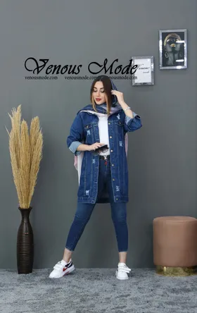 کت جین آبی کاربنی DEFACTO