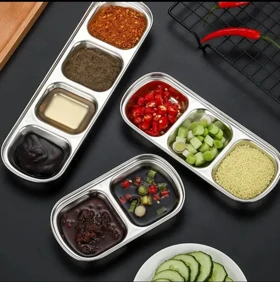 اردو خوری استیل نقره ای مربع