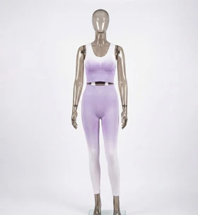 ست ورزشی زنانه بدنسازی سیملس بنفش تای دای